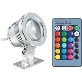 Resim Yaleker 12v 10w Rgb Led Su Altı Lambası, Kumandalı 16 Renk 4 Işık Efekti, Ip65 Su Geçirmez, Gümüş Çok Renkli 