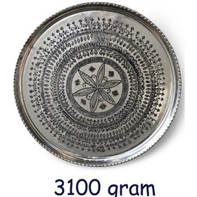 Resim 62 Cm El İşlemeli Otantik Desenli Kalın Urfa Bakır Tepsi - Kalaylı-tps456 Antik Bakır 