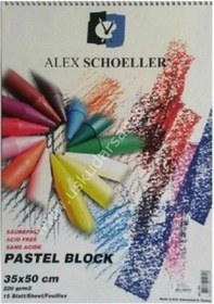 Resim Alex Schoeller Fon Kartonu Pastel Block 15 Yp 35x50 220 Gr Spiralli 