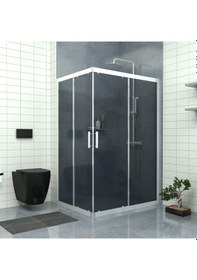 Resim Tekno Duş Silver Rigel 6mm Füme Cam Dikdörtgen Duşakabin Füme 