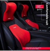 Resim Cloud011 Ergonomik Araç Baş Ve Bel Destek Yastığı Seti - Kırmızı Renk Çoğu Modele Uyumlu 