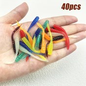 Resim 40 adet 4.5cm/1.7in/0.4g yumuşak yapay balıkçılık yem aksesuarı. 