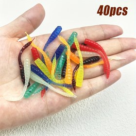 Resim 40 adet 4.5cm/1.7in/0.4g yumuşak yapay balıkçılık yem aksesuarı. 