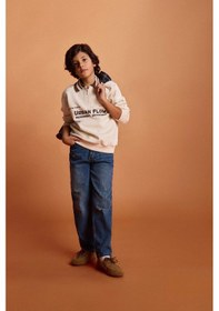 Resim Defacto Erkek Çocuk Loose Fit Yırtık Detaylı Düz Paça Jean Pantolon G3257a825wnnm28 Mavi 