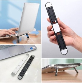 Resim Hobibahçem 2 Kademeli Katlanabilir Laptop Standı - Kendiliğinden Güçlü Yapışkanlı, Ergonomik Tablet Yükseltici 