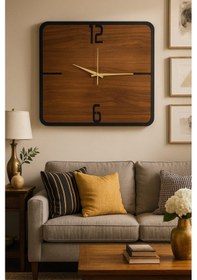Resim Yeni Tasarım Modern Duvar Saati Şık Ve Kalite Bir Arada No:1018 Kahverengi 