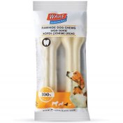 Resim Warf Sığır Derisi Köpek Beyaz Ödül Kemiği 100 Gr (2 li Paket) - 12,5 Cm 