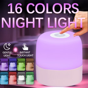 Resim RGB Dokunmatik Gece Lambası - Renk Değiştiren Modlu Ayarlanabilir LED Okuma Lambası, USB Şarj Edilebilir, Yatak Odası Atmosferi için Komodin Lambası, 800mAh Pil, Beyaz Taban ve Abajur, Komodin Işığı, Gece Sehpası için Yatak Odası Lambaları, Ortam Aydınlatması, Minimalist Tasarım, Hafif Yapı, Dayanıklı Plastik, Yatak Odası Gereçleri, Ev Dekorasyonu Tutkunları 