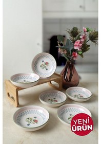 Resim Keramika Rose Line Halka Çerezlik / Sosluk 13 Cm 6 Adet 22911 Çok Renkli 