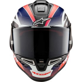 Resim Alpinestars Supertech R10 Carbon Team Spor Motosiklet Kaskı Mat Siyah Kırmızı Beyaz 