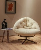 Resim Berta Concept Thor 360 Derece Döner Mekanizmalı Berjer Tekli Koltuk Krem 