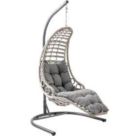 Resim Capri Swing Bodrum Tekli Rattan Bahçe Salıncağı | Balkon Salıncağı 