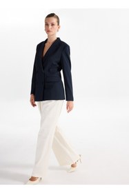 Resim Fabrika Lacivert - Gri Kadın Blazer F5WL-CKT0057 