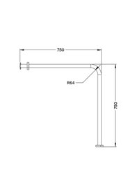 Resim Tema Engelli Yerden Duvara L Tipi Tutunma Barı Paslanmaz Gümüş 