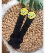 Resim ArdenKids Siyah Tweety Bebek Çorap 