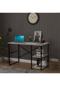 Resim Raflı Metal Çalışma Masası-metalçm01-kül Gri Kül Gri 