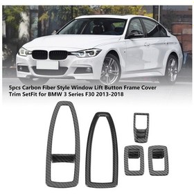 Resim 5pç Cam Buton Kapağı Karbon F30 Huifeng 