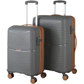 Resim V379 Aura Y.üretim Pp Valiz 55 Cm + 65 Cm Gri/hardal Set S24sy1000098-set 11156 Gri/hardal 