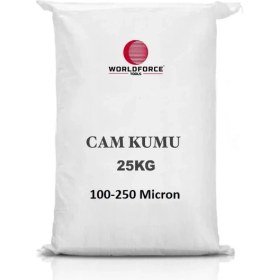 Resim Worldforce Kumlama Makine Kumu Cam Granül 100-250 Mikron Kumlama Kumu 25 kg 