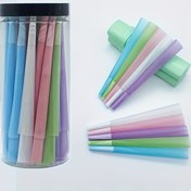 Resim 50 adet Çeşit Renkli Kağıt Koni - El Sanatları, Pişirme ve DIY Projeleri için Ön-Rol Edilmiş Kağıt Koni, Çeşitli Renkler (Hafif Mavi, Pembe, Yeşil, Mor, Beyaz), Pişirme, El Sanatları Malzemeleri, Dekoratif Koni, Pürüzsüz Bitiş 