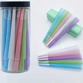 Resim 50 adet Çeşit Renkli Kağıt Koni - El Sanatları, Pişirme ve DIY Projeleri için Ön-Rol Edilmiş Kağıt Koni, Çeşitli Renkler (Hafif Mavi, Pembe, Yeşil, Mor, Beyaz), Pişirme, El Sanatları Malzemeleri, Dekoratif Koni, Pürüzsüz Bitiş 