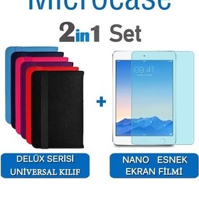 Resim iPad Uyumlu Air 2 Delüx Serisi Universal Standlı Deri Kılıf + Nano 