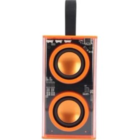 Resim Techno Stock Bluetooth Hoparlör Şeffaf Mecha Rgb Işıklı Çift Hoparlör 5.0 Bluetooth 