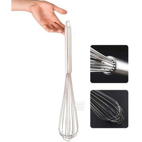 Resim Sos Çırpma Teli Paslanmaz Yumurta Çırpıcı Çikolata Çırpıcı Krema Çırpıcı Çelik Saplı 25 Cm Gri 