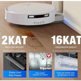 Resim Ecovacs Deebot Omni Robot Süpürge ve Paspas, 30.000PA Güçlü Emiş, Yapay Zeka Asistanı Yıko ile Tanışın, Kirli Su Haznesi Otomatik Temizleme 