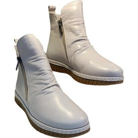 Resim Voog 23663 Kadın Hakiki Deri Casual Comfort Bot Vizon 