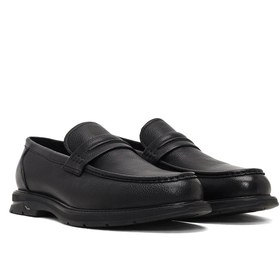 Resim Erkek Siyah Deri Loafer - Siyah / 4 