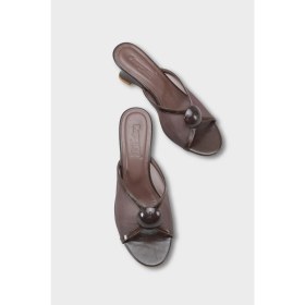 Resim Capone Outfitters Rachele Feta Dolgu Topuklu Fileli Şık Kadın Terlik 