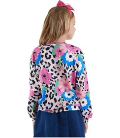Resim Denokids Çiçekli Leopar Kız Çocuk Sweatshirt Renkli 