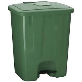Resim Omnipazar Sy-4255 40 Lt Köşeli Pedallı Plastik Çöp Kovası İç Kovasız Yeşil 