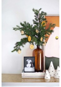 Resim Modern Amber Cam Şişe Vazo 17cm 