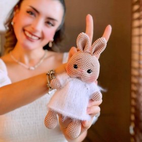 Resim Amigurumi Yumoş Tavşanım - Beyaz Elbiseli 