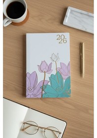Resim 2026 Ajanda Esnek Kapak Beyaz 14x20 Cm 168 Yaprak 1 Adet Yaldızlı Okul Ev Ofis Ajandası Günlük Ajanda Ajstv14 