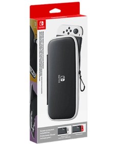 Resim Nintendo Switch Taşıma Kılıfı & Ekran Koruyucu Siyah - Beyaz 