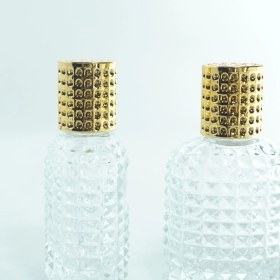 Resim Parfüm Şişesi 50 ml (5 Adet ) Oval Noktalı Kristal Boş Parfüm Şişesi 