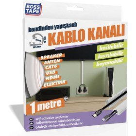 Resim Boss Tape Kablo Saklama Düzenleme Kanalı 1 Metre Beyaz 