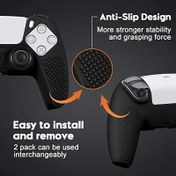 Resim Xahpower PS5 DualShock 5 Oyun Kumandası için Silikon Koruyucu Kılıf - Kaymaz, Yumuşak Kauçuk Cilt Güçlendirilmiş Tutuş + 2 Dokulu Başparmak Tutuşları, Kolay Kurulum & Çıkarma, Ps5 Tutuş İyileştirme|Kurulum Özelliği|Kaymaz Yapı, Silikon Tutuş Kapak 