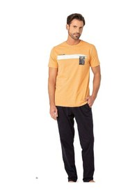 Resim Pierre Cardin 6077 Erkek Penye Pijama 25y Turuncu 