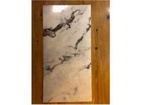 Resim Güçlü 30X60CM Kırçıllı Mermer Desenli Kendinden Yapışkanlı Seramik Desen Banyo Wc Kaplama Pvc Duvar Paneli 