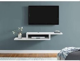 Resim Beyaz 100 Cm Tv Ünitesi Tv Standı Duvar Rafı Kitaplık 