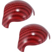 Resim Sunshinee Vites Otomatik Topuz Kapağı Iç Aksesuarlar Için 2015-2021 Abs Karbon Fiber 2pcs, Kırmızı (Yurt Dışından) 