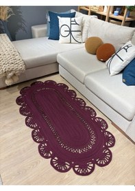 Resim Mavaux Matrix Jüt Kilim, Paspas, Mutfak Halısı, Banyo Paspası, Kilim, Halı, Oturma Odası Halısı Mürdüm 