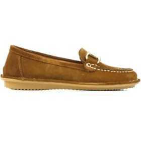 Resim Beety 224 Hakiki Rok Deri Taba Ortopedik Taşlı Kadın Babet Taba 