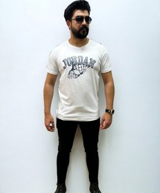 Resim Tex Republic Beyaz Bisiklet Yaka Erkek Jordan Baskılı T-shirt Beyaz 
