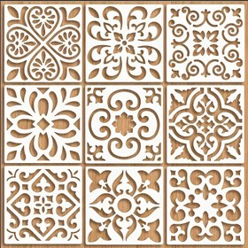 Resim 9 adet Yeniden Kullanılabilir Beyaz Fayans Desen Şablonu - 10.01x10.01 cm DIY Sanat Şablonları, Kanvas, Kağıt, Kumaş, Mobilya için - Çiçek ve Geometrik Tasarımlar, Scrapbooking, Kart Yapımı, Boyama, El Sanatları, Yüksek Kaliteli Duvar Kağıdı Şablonları, Çok Yönlü Dekoratif Şablonlar, El Sanatları Şablonları, El Sanatları Malzemeleri, Dekoratif Şablonlar, Dayanıklı Şablonlar, Dekoratif Şablon, Ekstra Büyük/Büyük Şablon, Fayans Şablonu, Şablon Yeni Gelişim, Zemin Şablonu, Bağlama Şablonu, Talave 