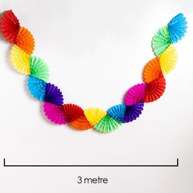 Resim Çok Renkli Gökkuşağı Yelpaze Garland Banner Süs - Çok Renkli / Tek Ebat 